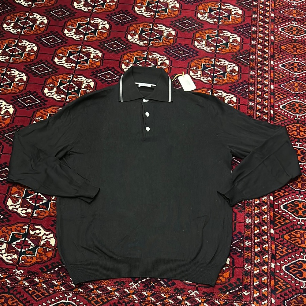 🌺🌺 NWT Domenico Vacca Black Polo Shirt SIZE 50 Made in Italy 🇮🇹